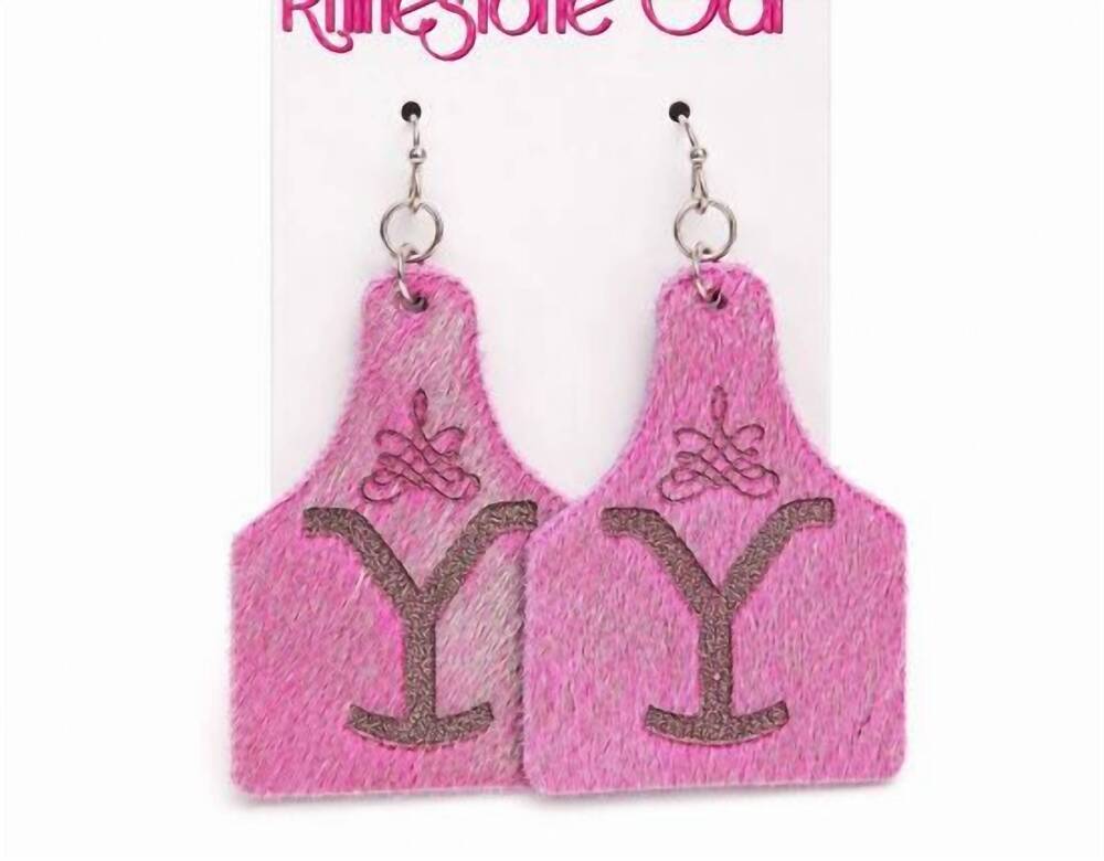 NEW WHOLESALE ACCESSORY MARKET women's leather cowhide yellowstone earrings in p
